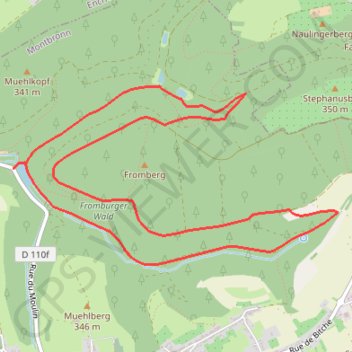 Itinéraire Parcours du Hoernerhof (Montbronn), distance, dénivelé, altitude, carte, profil, trace GPS