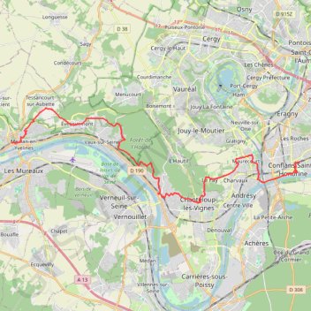 Itinéraire De Conflans Sainte Honorine à Meulan, distance, dénivelé, altitude, carte, profil, trace GPS