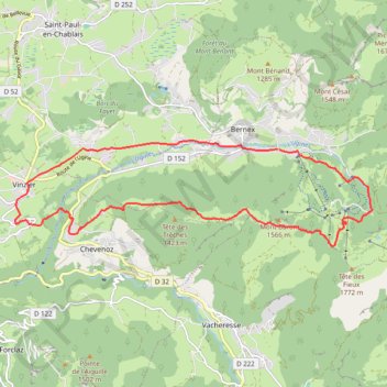 Itinéraire Le Mont Baron - Bernex, distance, dénivelé, altitude, carte, profil, trace GPS