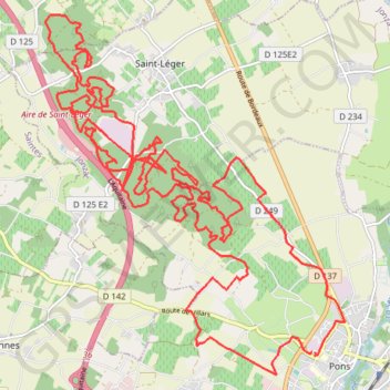 Itinéraire rando_Pons_2014, distance, dénivelé, altitude, carte, profil, trace GPS