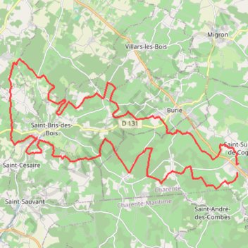 Itinéraire 2021-11-06-de St sulpice autour de St bris des Bois, distance, dénivelé, altitude, carte, profil, trace GPS