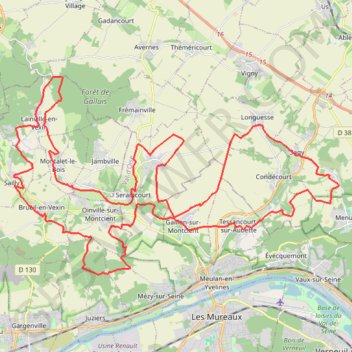 Itinéraire Parc naturel régional du Vexin, distance, dénivelé, altitude, carte, profil, trace GPS