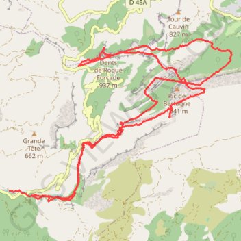 Itinéraire Sainte-Beaume, distance, dénivelé, altitude, carte, profil, trace GPS
