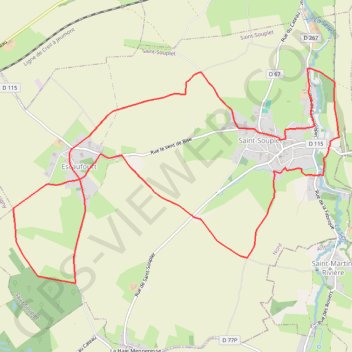 Itinéraire Autour de Saint-Souplet, distance, dénivelé, altitude, carte, profil, trace GPS