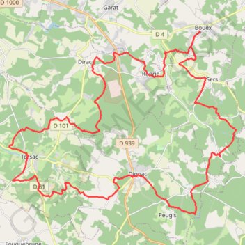 Itinéraire autour de bouex, distance, dénivelé, altitude, carte, profil, trace GPS