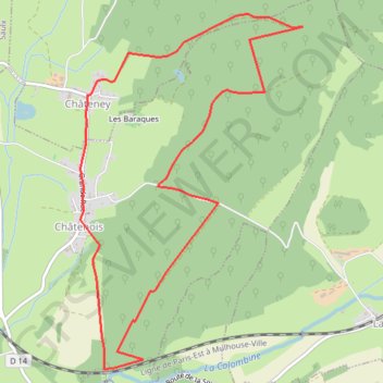 Itinéraire Chateney-Chatenoy, distance, dénivelé, altitude, carte, profil, trace GPS