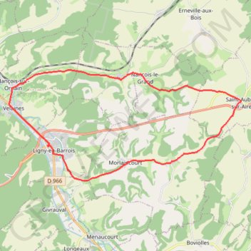 Itinéraire Un peu d'Aire Libre - Ligny-en-Barrois, distance, dénivelé, altitude, carte, profil, trace GPS