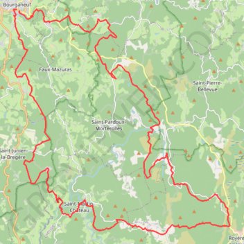 Itinéraire Tour des Cascades, Landes et Tourbières (Creuse), distance, dénivelé, altitude, carte, profil, trace GPS