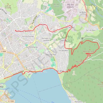 Itinéraire Mont Veyrier - Col du Pré Vernet, distance, dénivelé, altitude, carte, profil, trace GPS