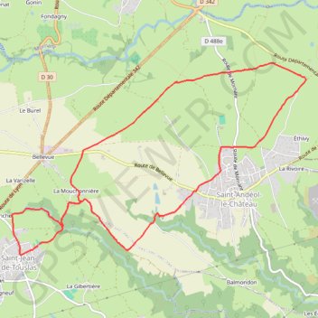 Itinéraire Saint Jean de Toulsas (69), distance, dénivelé, altitude, carte, profil, trace GPS