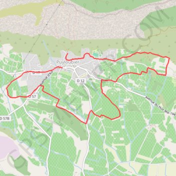 Itinéraire Autour de Puyloubier, distance, dénivelé, altitude, carte, profil, trace GPS