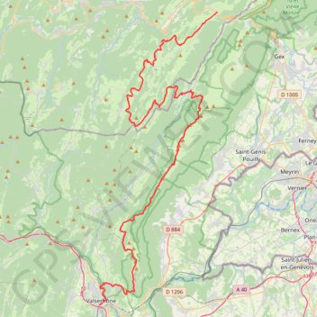 Itinéraire Grande Traversée du Jura (GTJ) - Randonnée de Lajoux (Jura) à Bellegarde-sur-Valserine (Ain), distance, dénivelé, altitude, carte, profil, trace GPS
