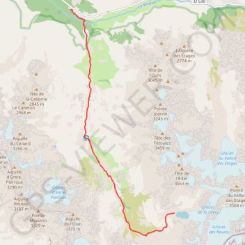 Itinéraire Lac des Rouies, distance, dénivelé, altitude, carte, profil, trace GPS