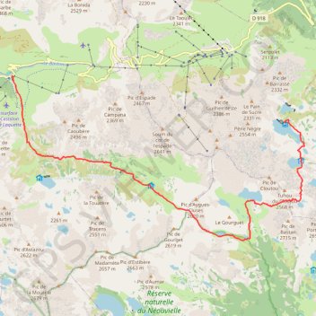 Itinéraire Néouvielle-J1, distance, dénivelé, altitude, carte, profil, trace GPS