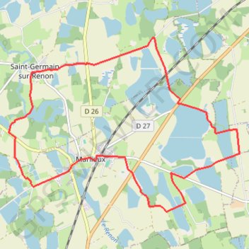 Itinéraire Les Dombes, distance, dénivelé, altitude, carte, profil, trace GPS