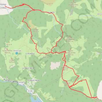 Itinéraire Gay-grande pointe, distance, dénivelé, altitude, carte, profil, trace GPS