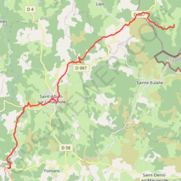 Itinéraire Le Sauvage - Les Estrets - Chemin de Compostelle, distance, dénivelé, altitude, carte, profil, trace GPS
