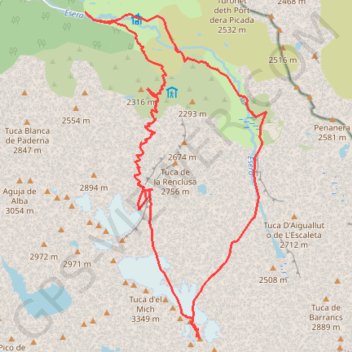 Itinéraire Aneto : Par le refuge de la Rencluse (Voie Normale), distance, dénivelé, altitude, carte, profil, trace GPS