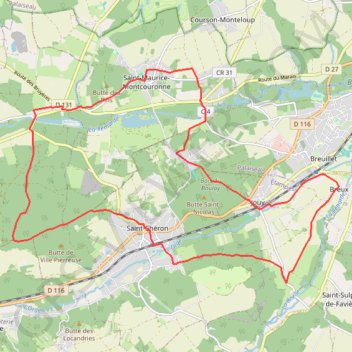Itinéraire SAINT CHERON (SUD), distance, dénivelé, altitude, carte, profil, trace GPS
