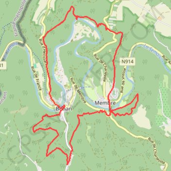 Itinéraire Bohan 2023 à revoir plus suivre GR16 à Membre, distance, dénivelé, altitude, carte, profil, trace GPS