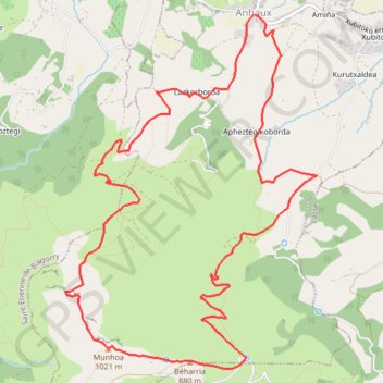 Itinéraire Munhoa Boucle départ Anhaux, distance, dénivelé, altitude, carte, profil, trace GPS