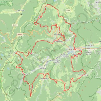 Itinéraire Munster'Trail ULTRA 2021 - 100 km, distance, dénivelé, altitude, carte, profil, trace GPS