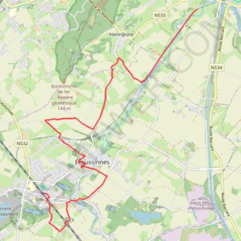 Itinéraire Jardins NAture Ecaussinnes, distance, dénivelé, altitude, carte, profil, trace GPS