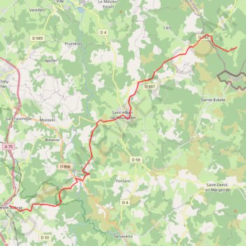 Itinéraire Chanaleilles - Aumont-Aubrac, distance, dénivelé, altitude, carte, profil, trace GPS