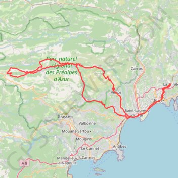 Itinéraire La Trinité - La Trinité, distance, dénivelé, altitude, carte, profil, trace GPS