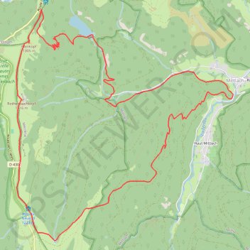 Itinéraire Chaumes du col du Herrenberg au Rainkopf, Lac de l'Altenweiher, distance, dénivelé, altitude, carte, profil, trace GPS
