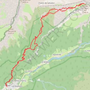 Itinéraire Pointe de Sans Bet, distance, dénivelé, altitude, carte, profil, trace GPS