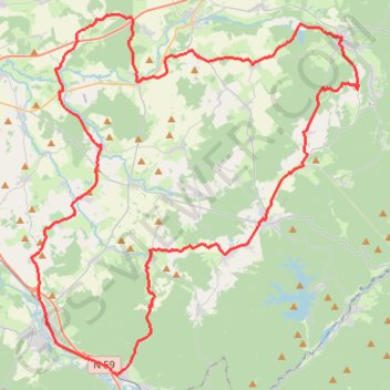 Itinéraire Voie 2DB-B52, distance, dénivelé, altitude, carte, profil, trace GPS