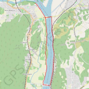 Itinéraire Promenade au bord du Rhône, distance, dénivelé, altitude, carte, profil, trace GPS