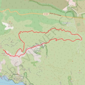 Itinéraire La Gardiole Mont Puget, distance, dénivelé, altitude, carte, profil, trace GPS