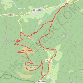 Itinéraire Mont Climont, distance, dénivelé, altitude, carte, profil, trace GPS