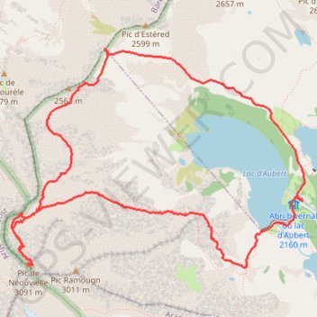 Itinéraire Pic de Néouvielle en boucle, distance, dénivelé, altitude, carte, profil, trace GPS