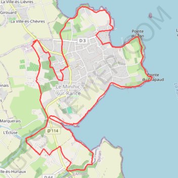 Itinéraire Pointe du Crapaud et bords de Rance - Le Minihic-sur-Rance, distance, dénivelé, altitude, carte, profil, trace GPS