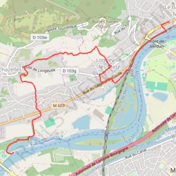 Itinéraire Ban-Saint-Martin - Moulins-lès-Metz, distance, dénivelé, altitude, carte, profil, trace GPS