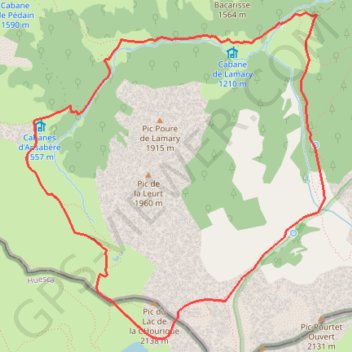 Itinéraire Circuit d'Ansabère, distance, dénivelé, altitude, carte, profil, trace GPS