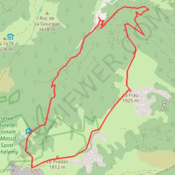 Itinéraire Montagne de la Frau depuis le Lasset, distance, dénivelé, altitude, carte, profil, trace GPS