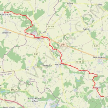 Itinéraire Du Lunain de la Belliole à Vaux-sur-Lunain, distance, dénivelé, altitude, carte, profil, trace GPS