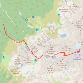 Itinéraire La croix de Belledonne, distance, dénivelé, altitude, carte, profil, trace GPS
