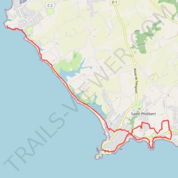 Itinéraire Pointe de la Jument à Parking de la Pointe de Trévignon, distance, dénivelé, altitude, carte, profil, trace GPS