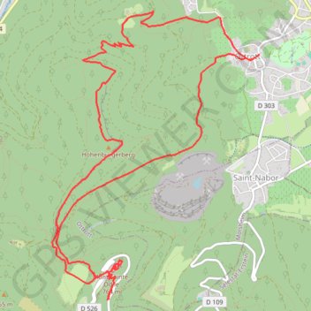 Itinéraire Randonnée au Mont Sainte Odile, distance, dénivelé, altitude, carte, profil, trace GPS