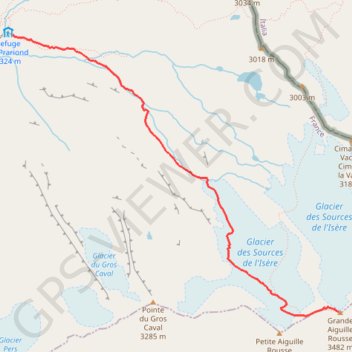 Itinéraire Grande Aiguille Rousse, distance, dénivelé, altitude, carte, profil, trace GPS