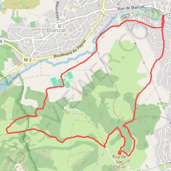 Itinéraire Les Côtes de Clermont - Cebazat, distance, dénivelé, altitude, carte, profil, trace GPS