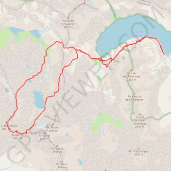 Itinéraire bugaret crabounouse estibere.gpx, distance, dénivelé, altitude, carte, profil, trace GPS