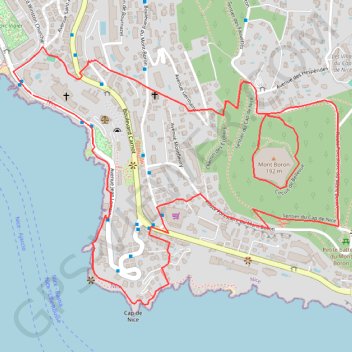 Itinéraire Tour du Mont Boron, distance, dénivelé, altitude, carte, profil, trace GPS