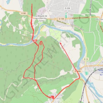 Itinéraire Partie sud du Topoguide du Gard No. 41, distance, dénivelé, altitude, carte, profil, trace GPS