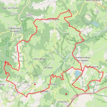 Itinéraire Blot-l'Eglise Gour de Tazenat, distance, dénivelé, altitude, carte, profil, trace GPS